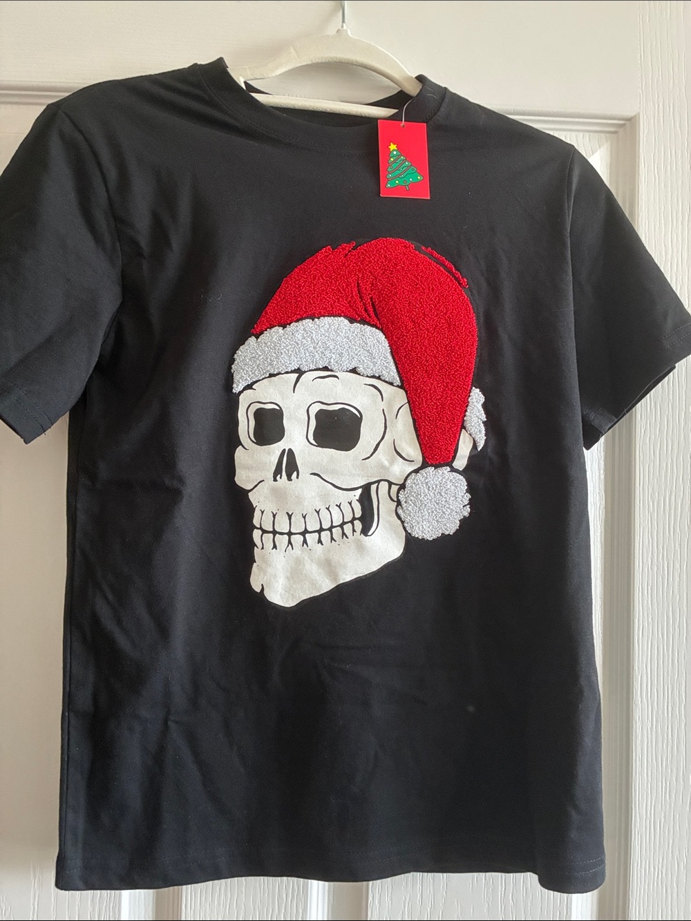 Eighty Eight Kids Black Tee with Red Santa Skull